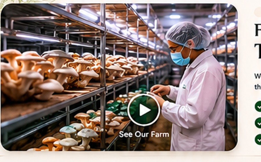 Clean mushroom growing room
